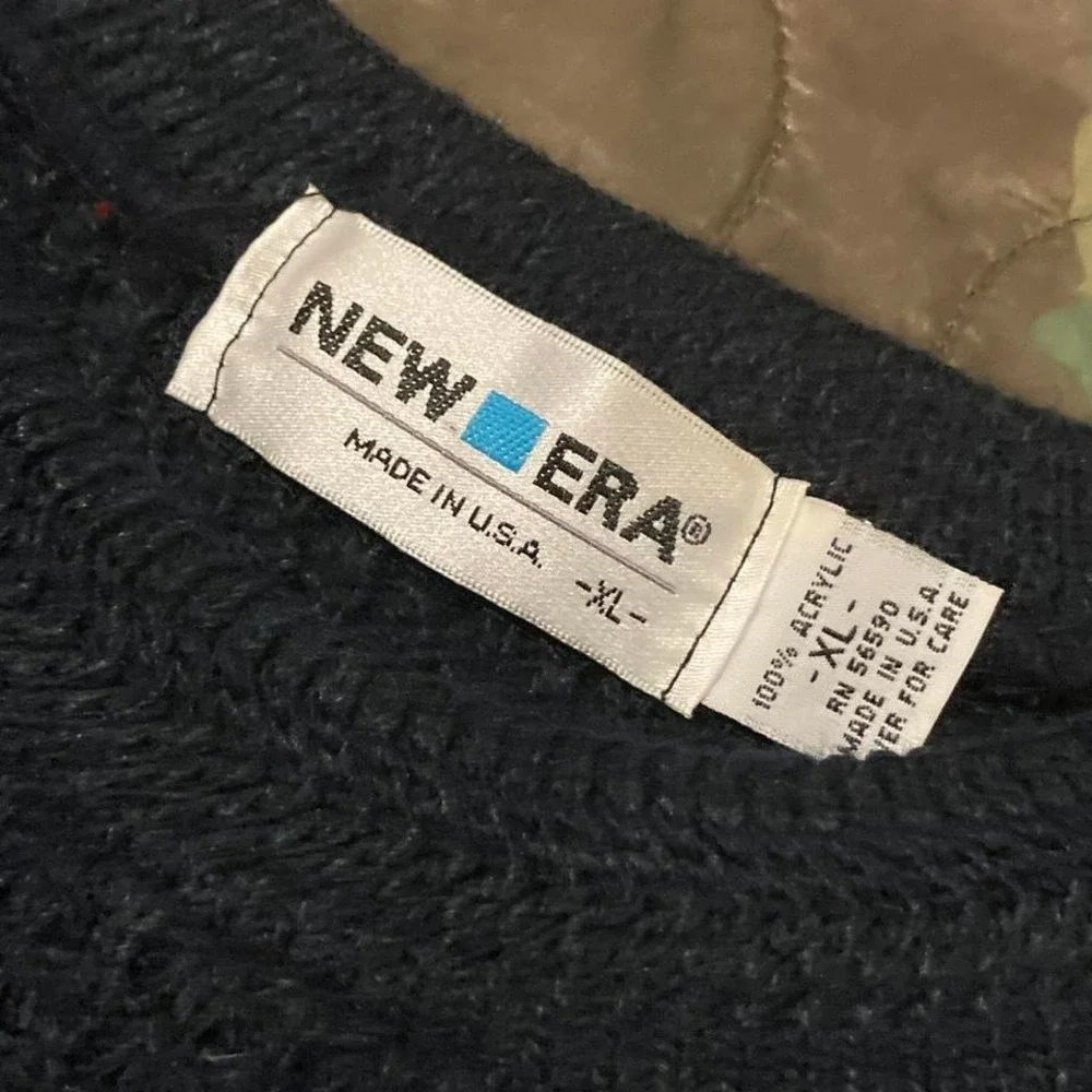 New era acrylic knit crewneck sweater stripe vtg 80s/90s USA grandpa XL/23